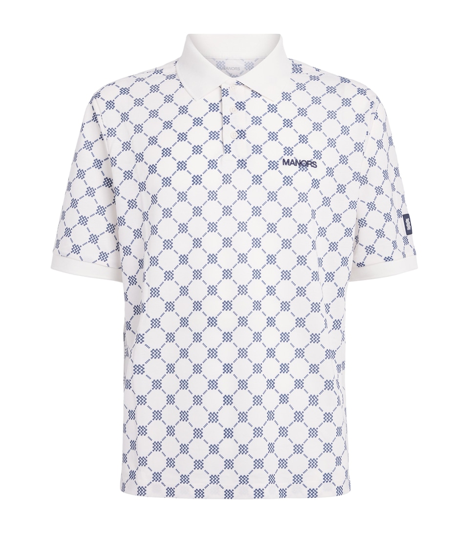 Manors Mens Piqué Monogram GOAT Polo Shirt Cream