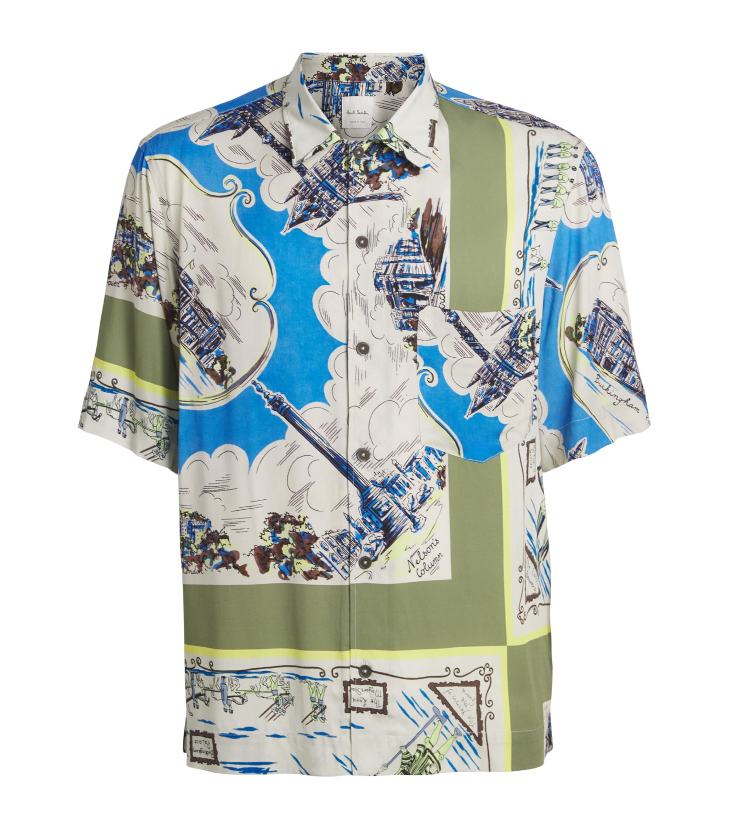 Paul Smith Mens Short-Sleeve Printed Shirt Coloured