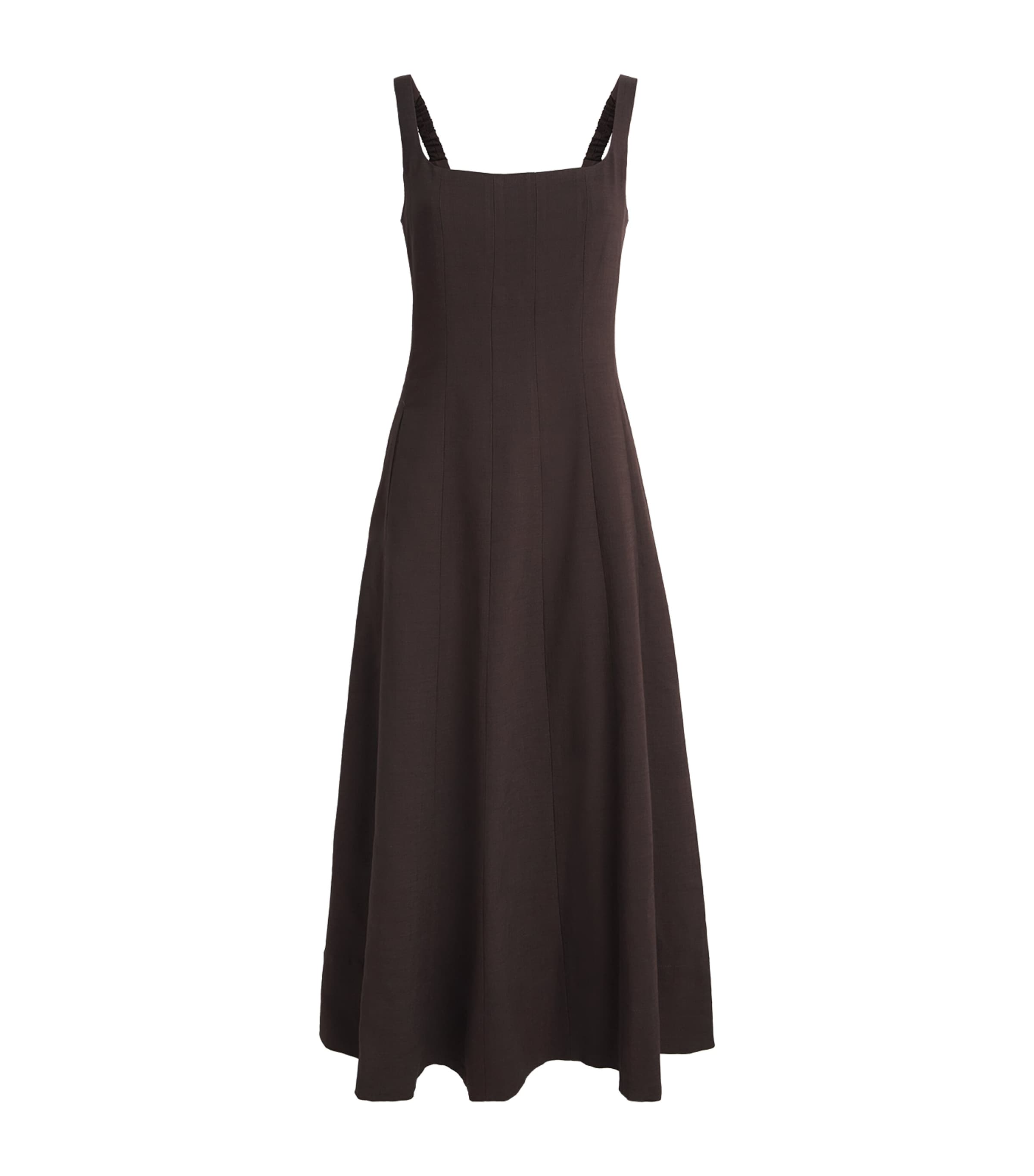 ME+EM Womens Contour Seamed Midi Dress Cocoa Brown