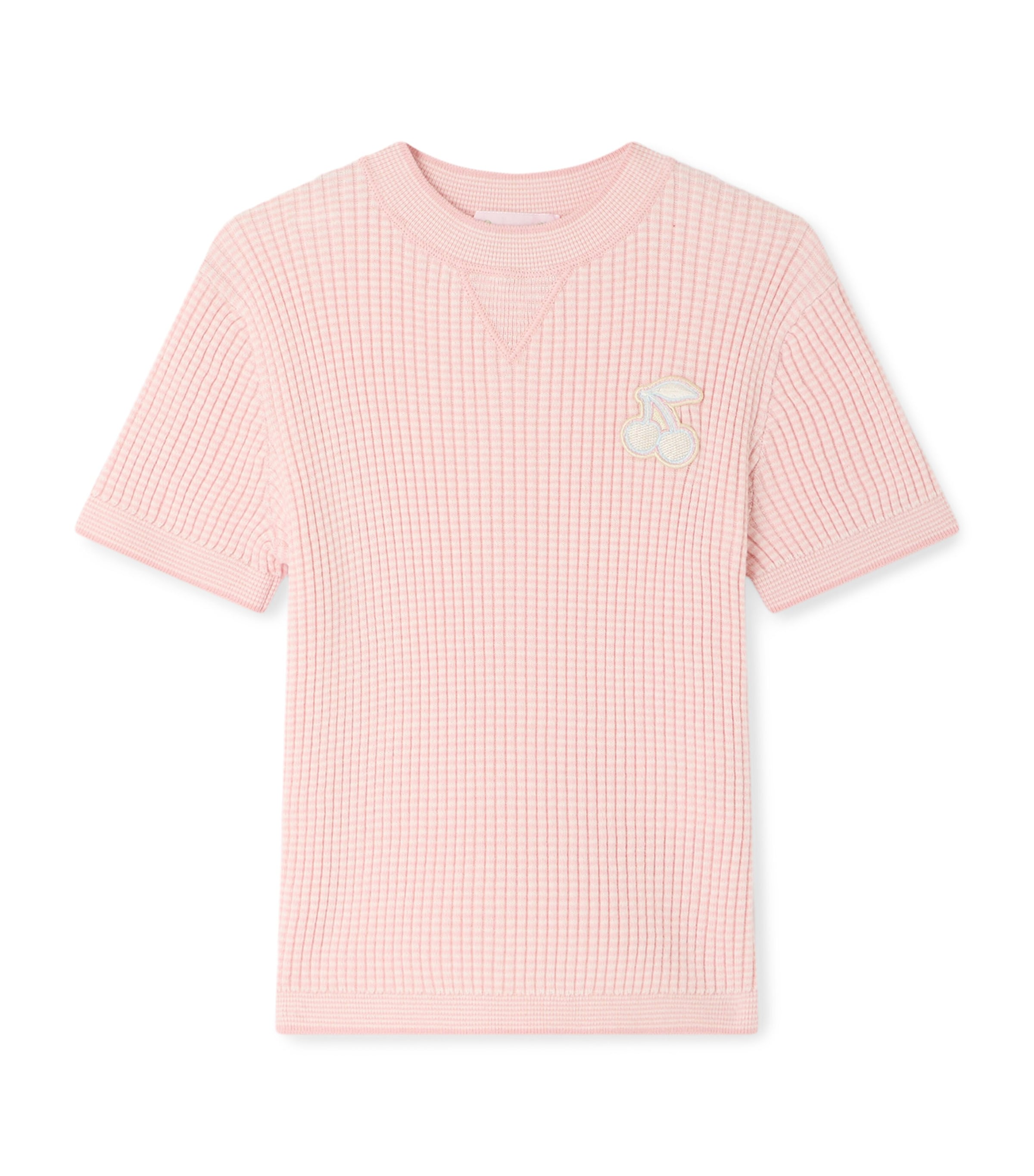 Bonpoint Waffle Finish Patch T-Shirt (4-8 Years) Ra Rose