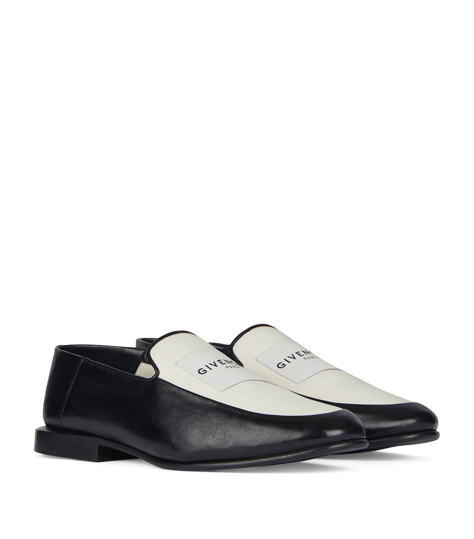 Lamb Skin Two-Tone Label Loafers
