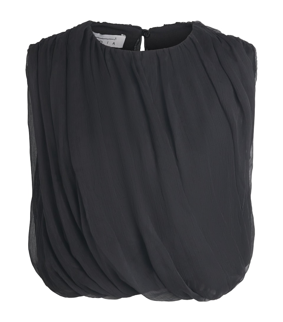 Abadia Womens Twisted Bubble Top Black