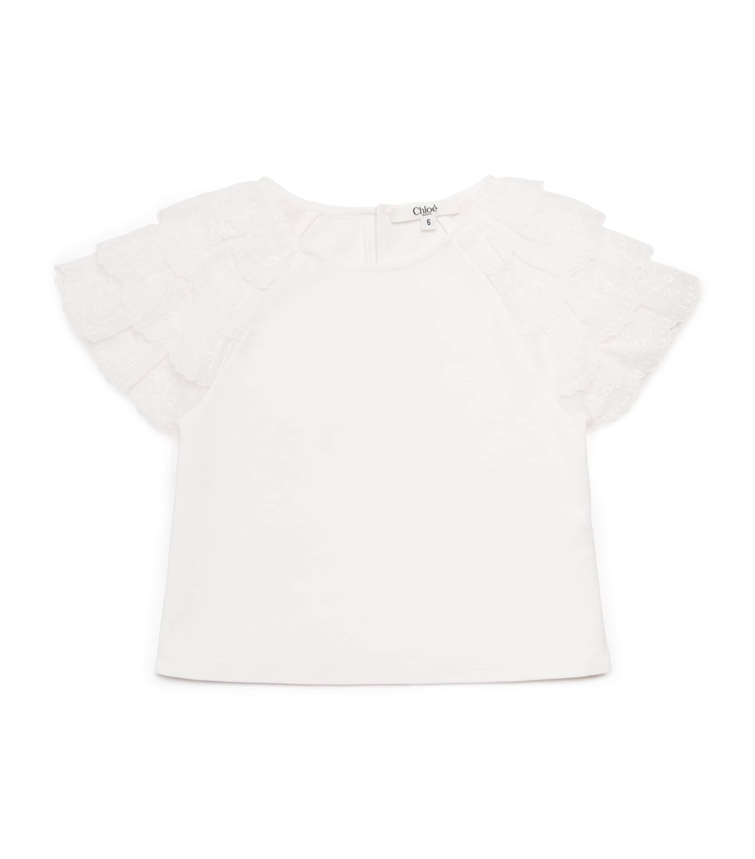 Cotton Embroidered-Sleeve T-Shirt (4-14 Years)