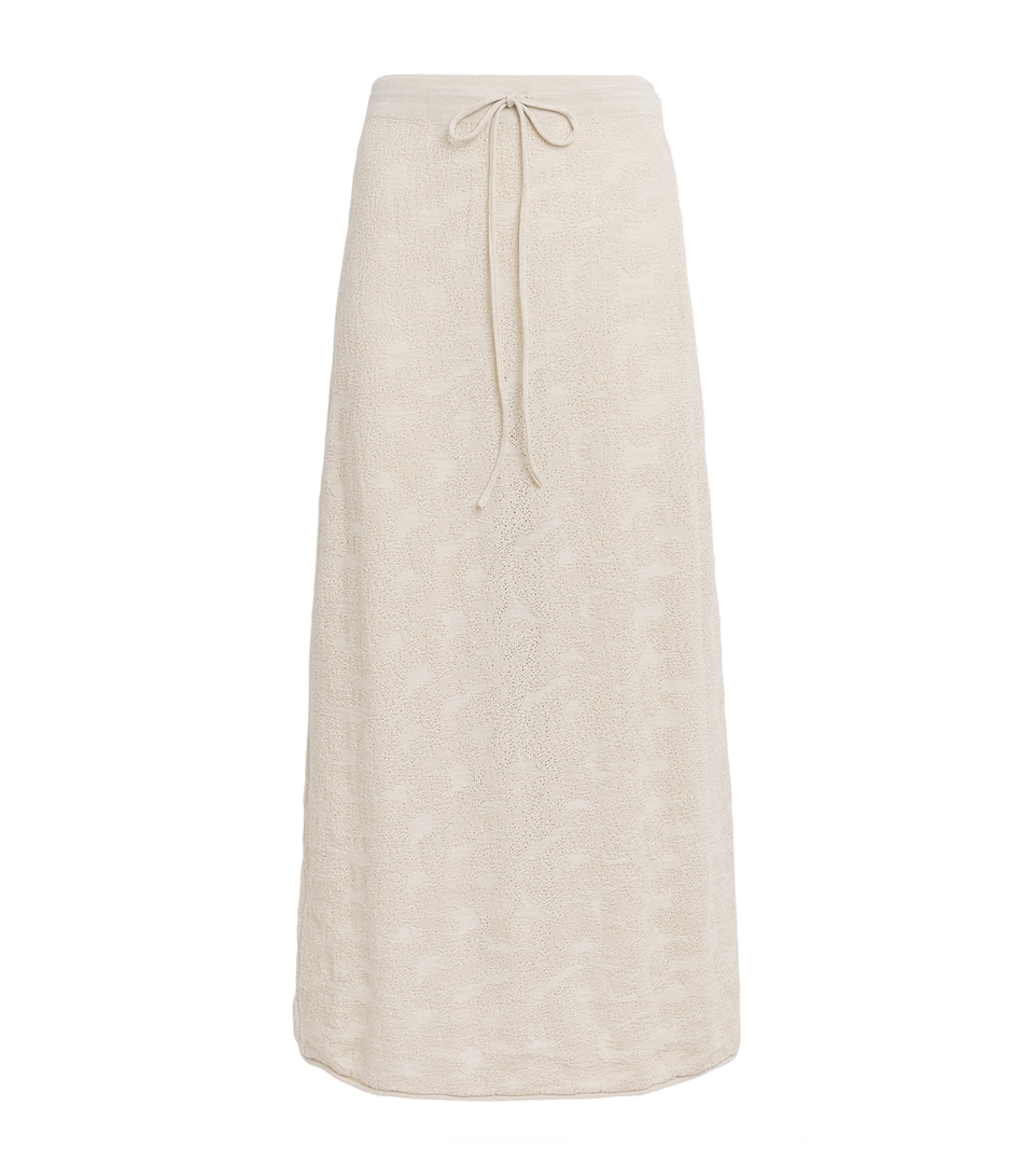Lauren Manoogian Womens Pima Cotton Terra Midi Skirt Parchment Marl