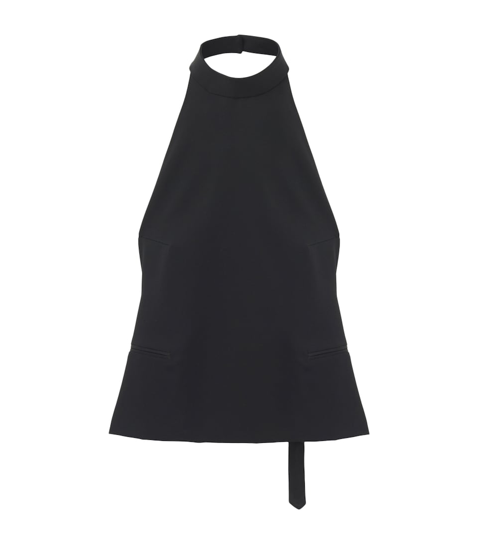McQueen Womens Wool Halterneck Top
