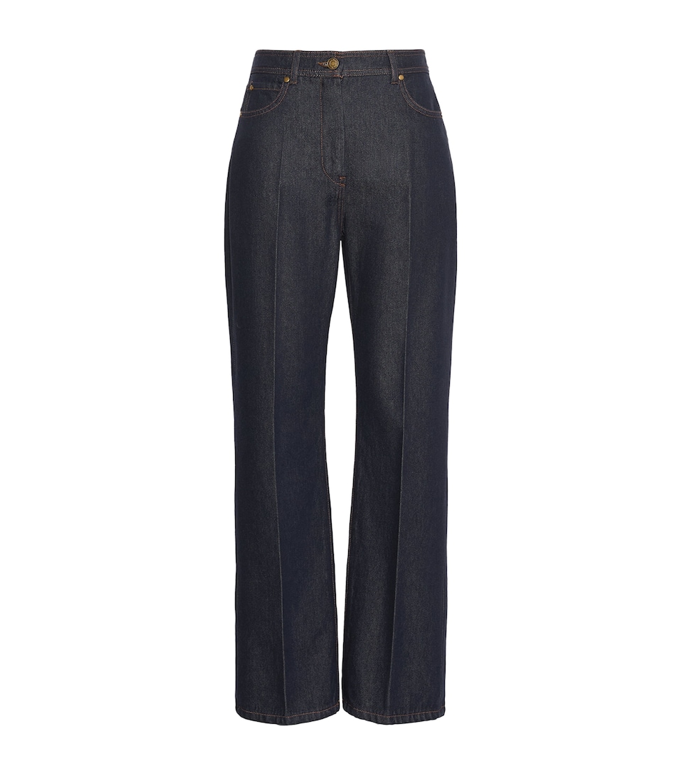 Max Mara Womens Cotton Chambray Trousers Midnightblue