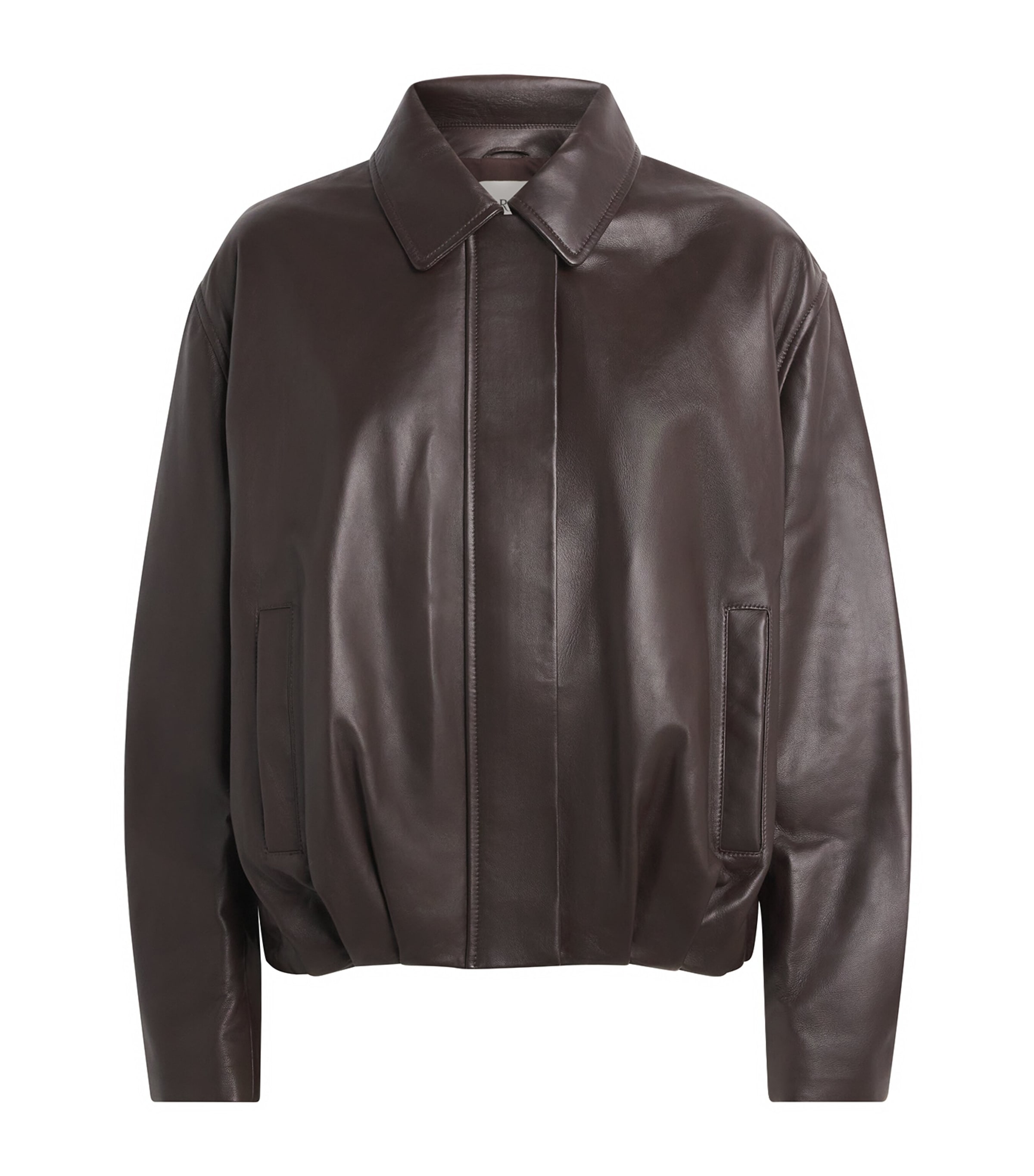Arma Womens Leather Melis Bomber Jacket Coffee Bean
