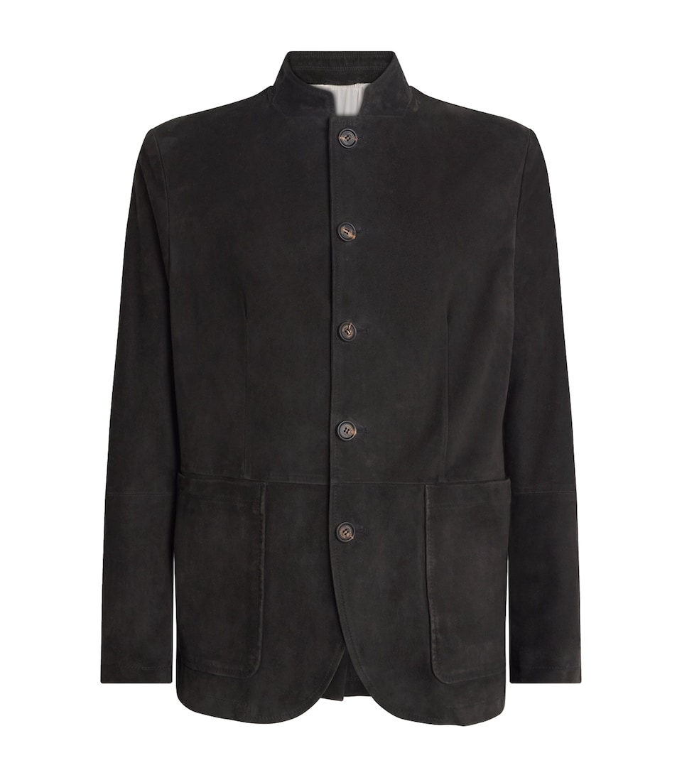 Eleventy Mens Suede Jacket Nero