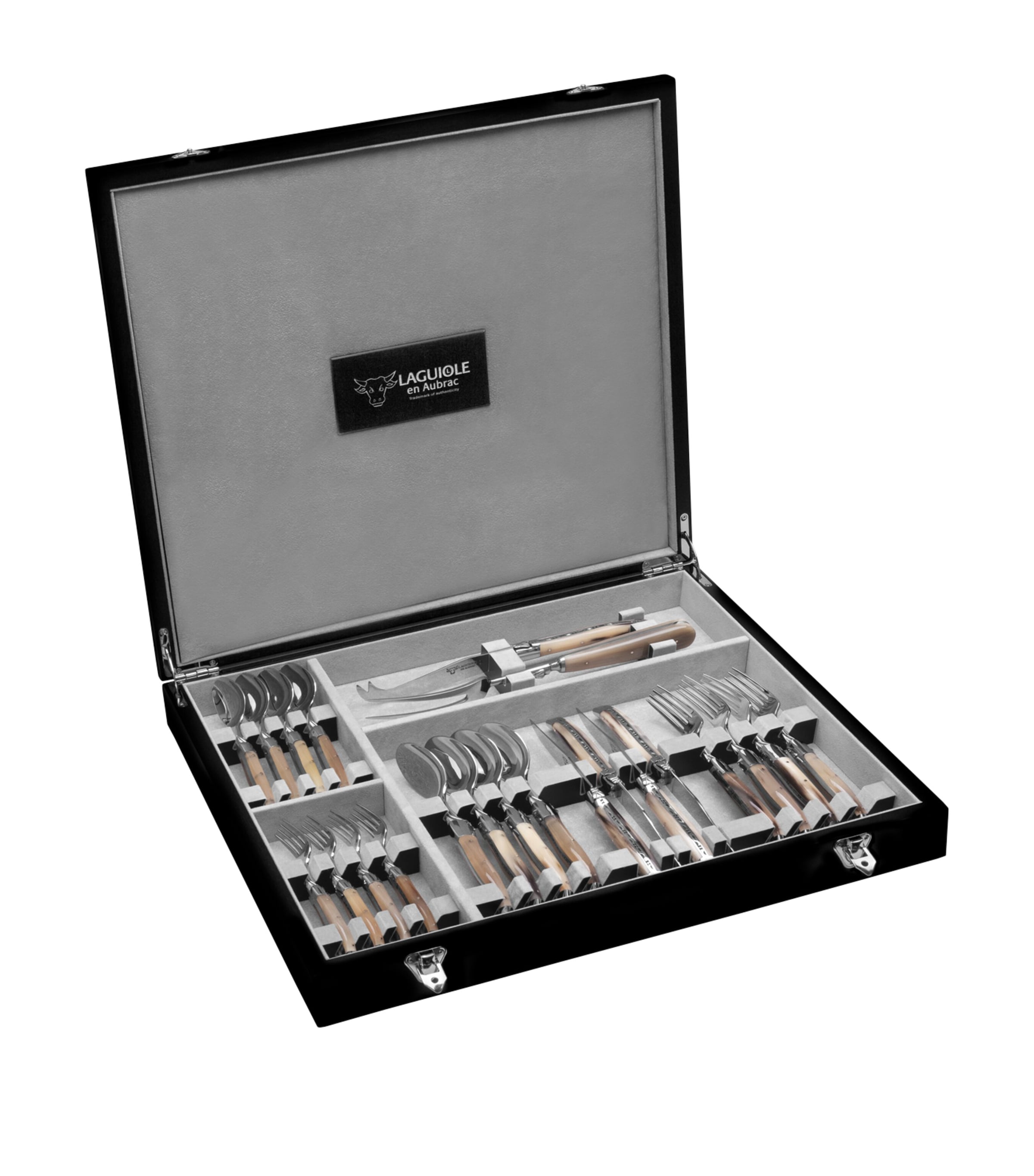 Laguiole Horn Stainless Steel 22-Piece Cutlery Set Horn Colour