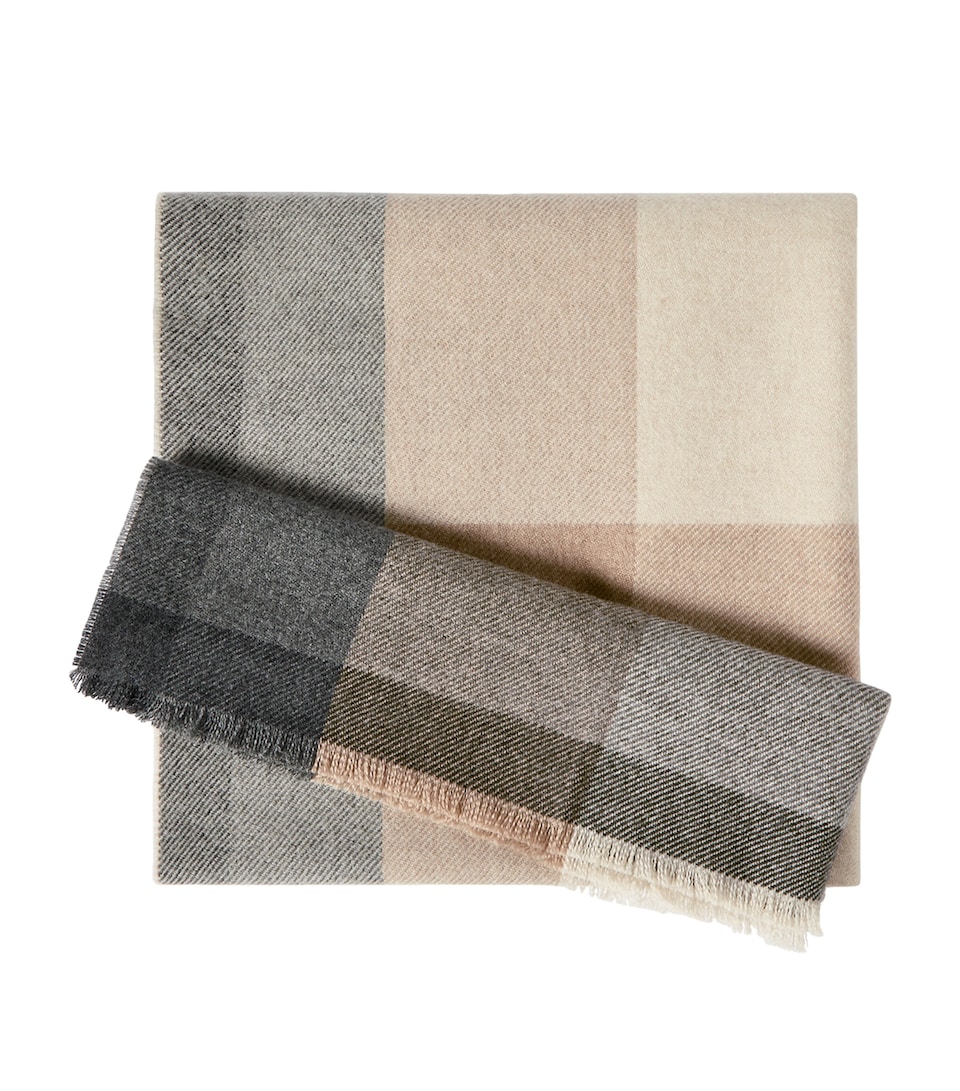 Brunello Cucinelli Wool-Cashmere Stripe Scarf