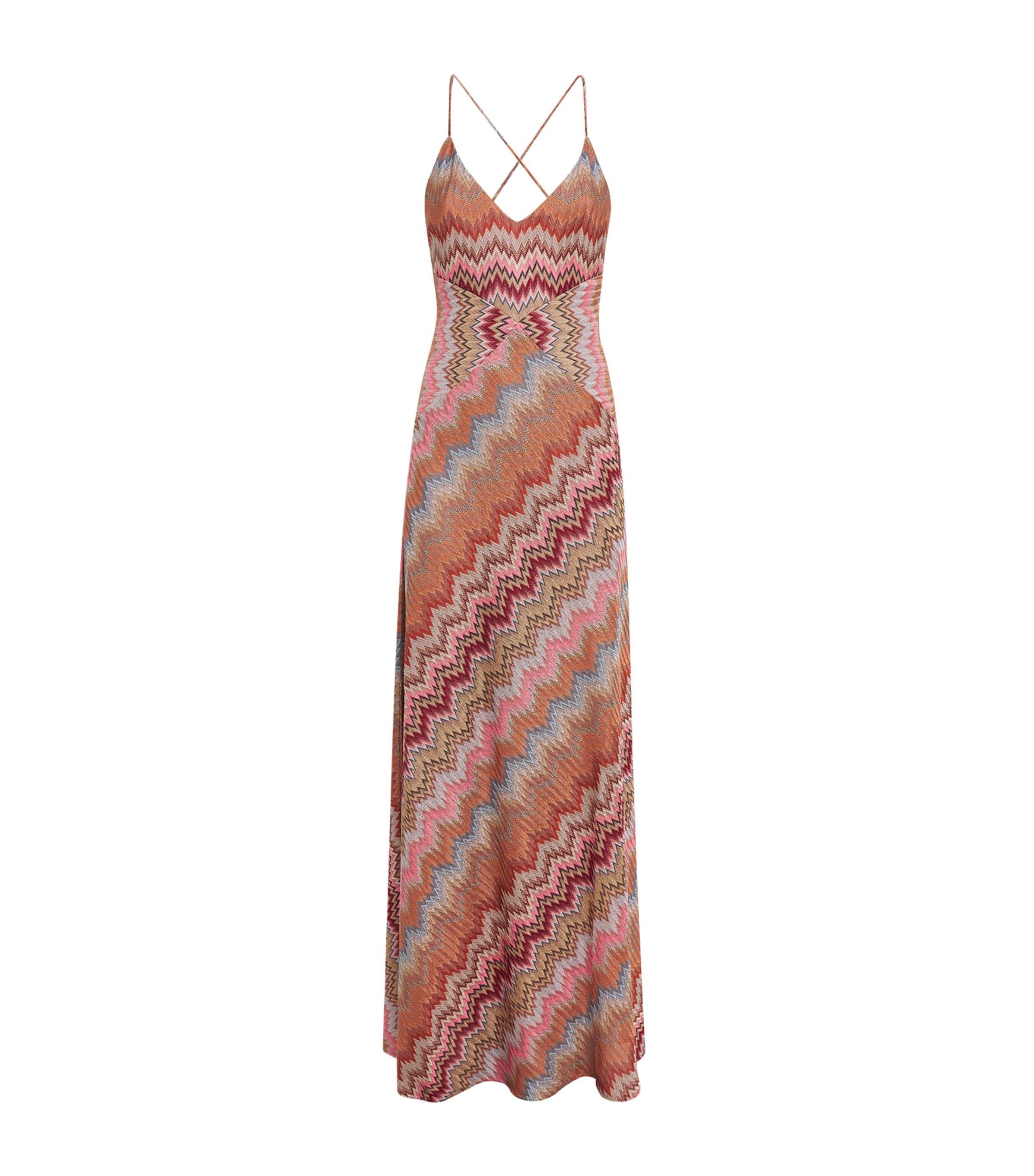 Sleeveless Chevron Maxi Dress