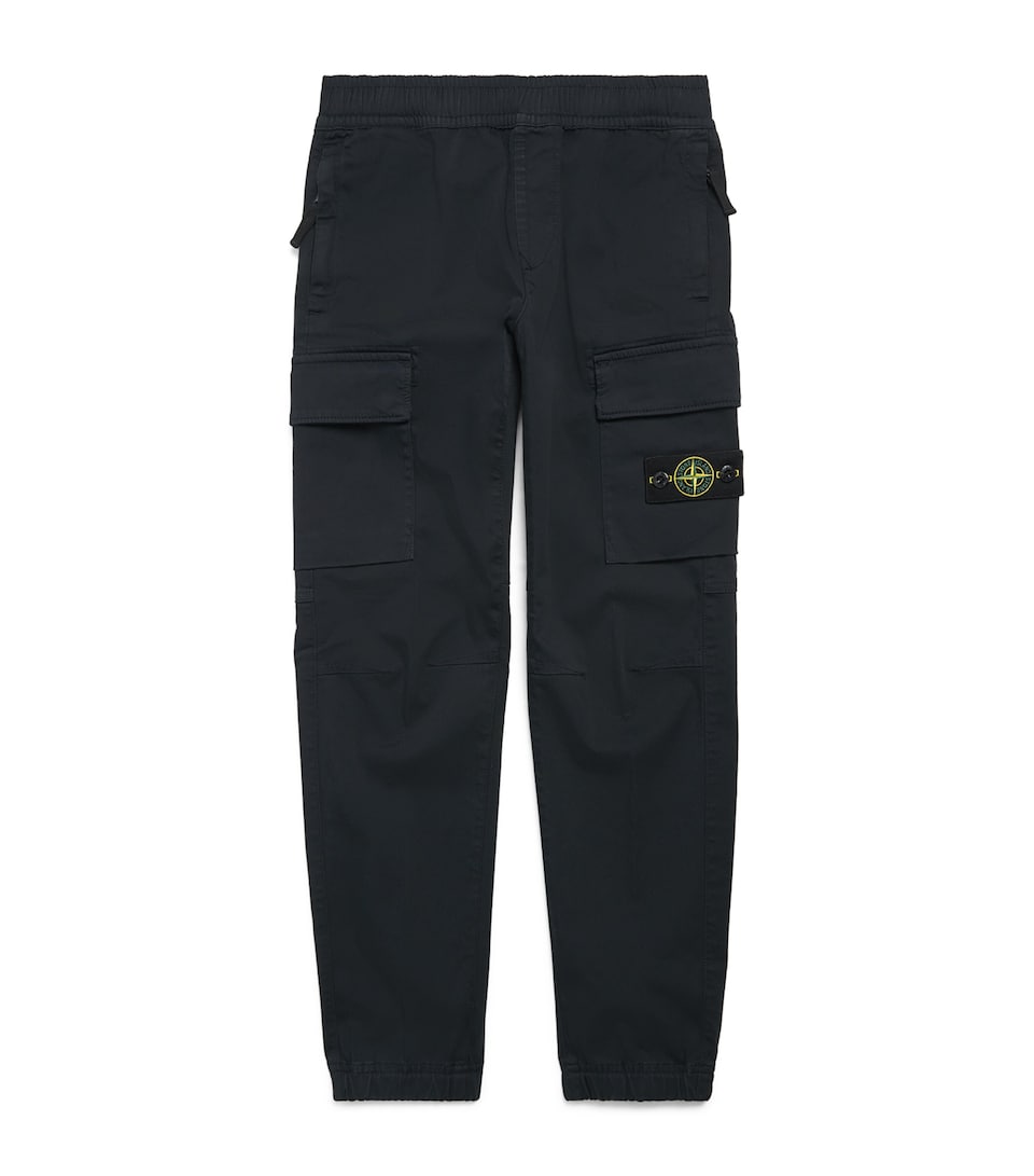 Stone Island Junior Cotton Cargo Trousers (2-14 Years) Navy Blue