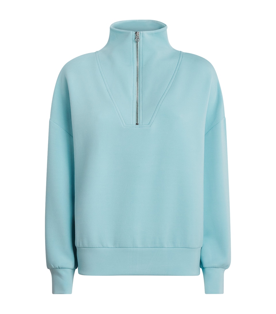 Varley Womens DoubleSoft Hawley Half-Zip Sweatshirt Porcelain Blue