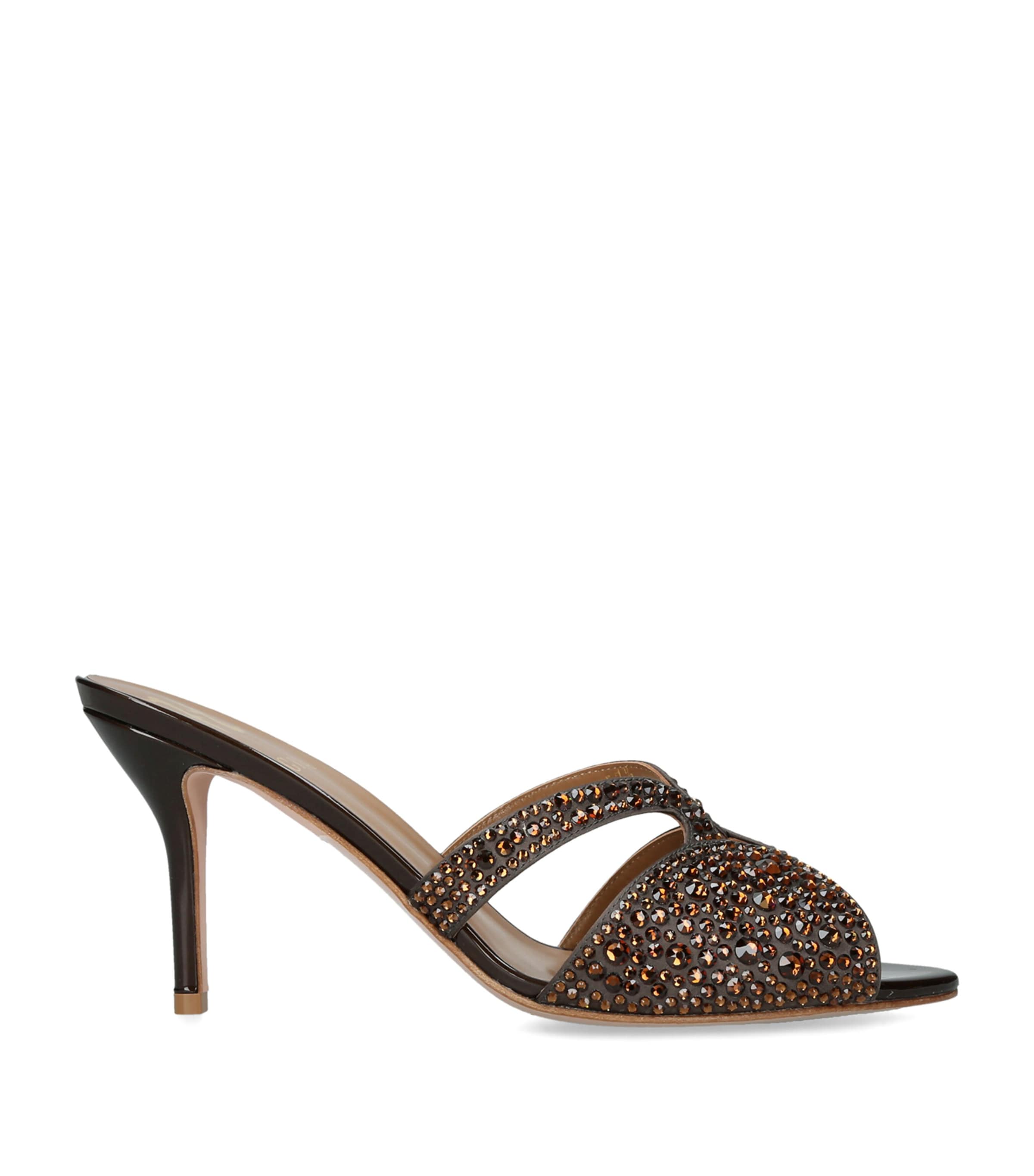 Gina Crystal-Embellished Ilona Mules 85 Mid Brown