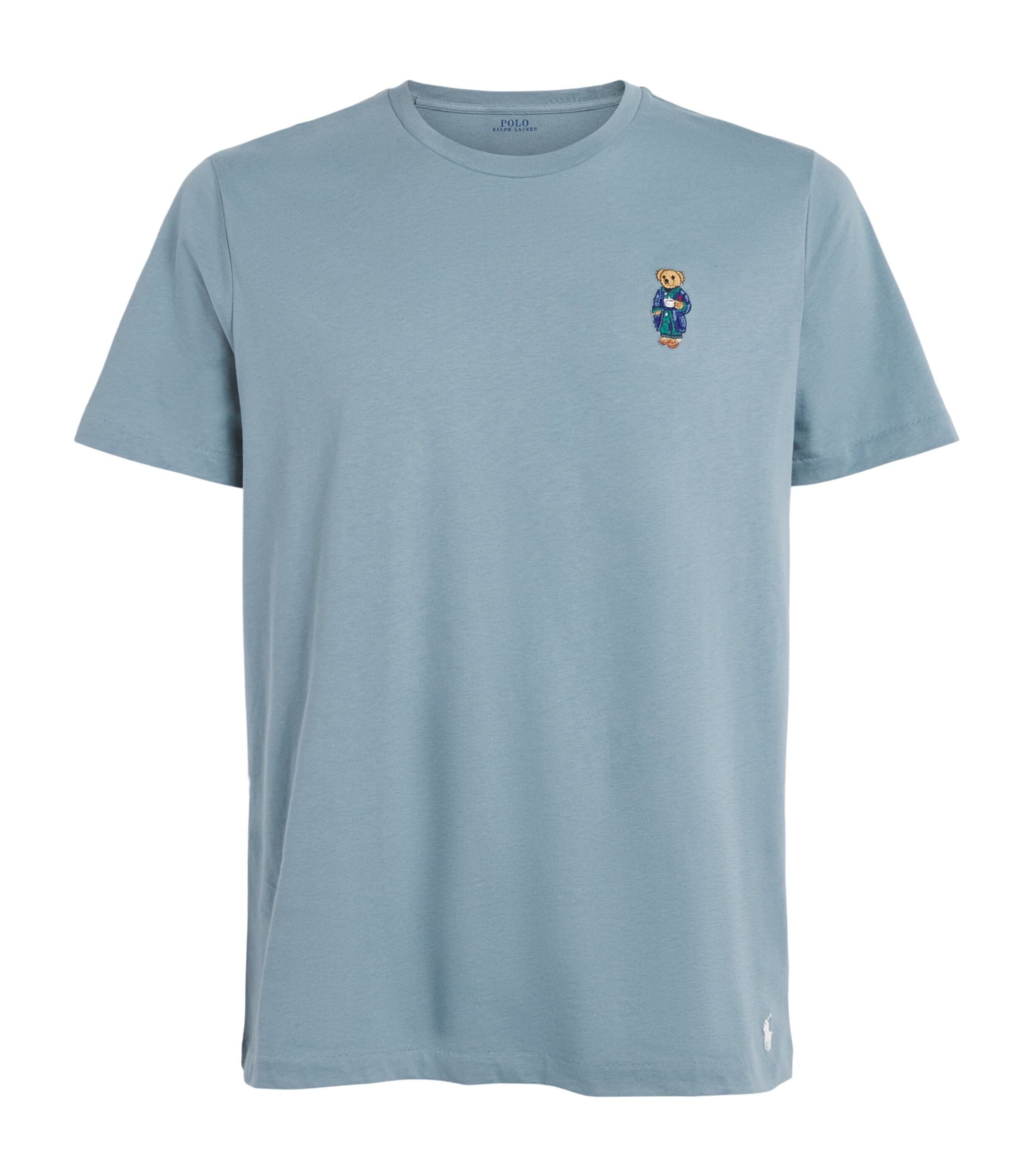 Polo Ralph Lauren Mens Cotton Polo Bear Pyjama Top Cool Grey Blue