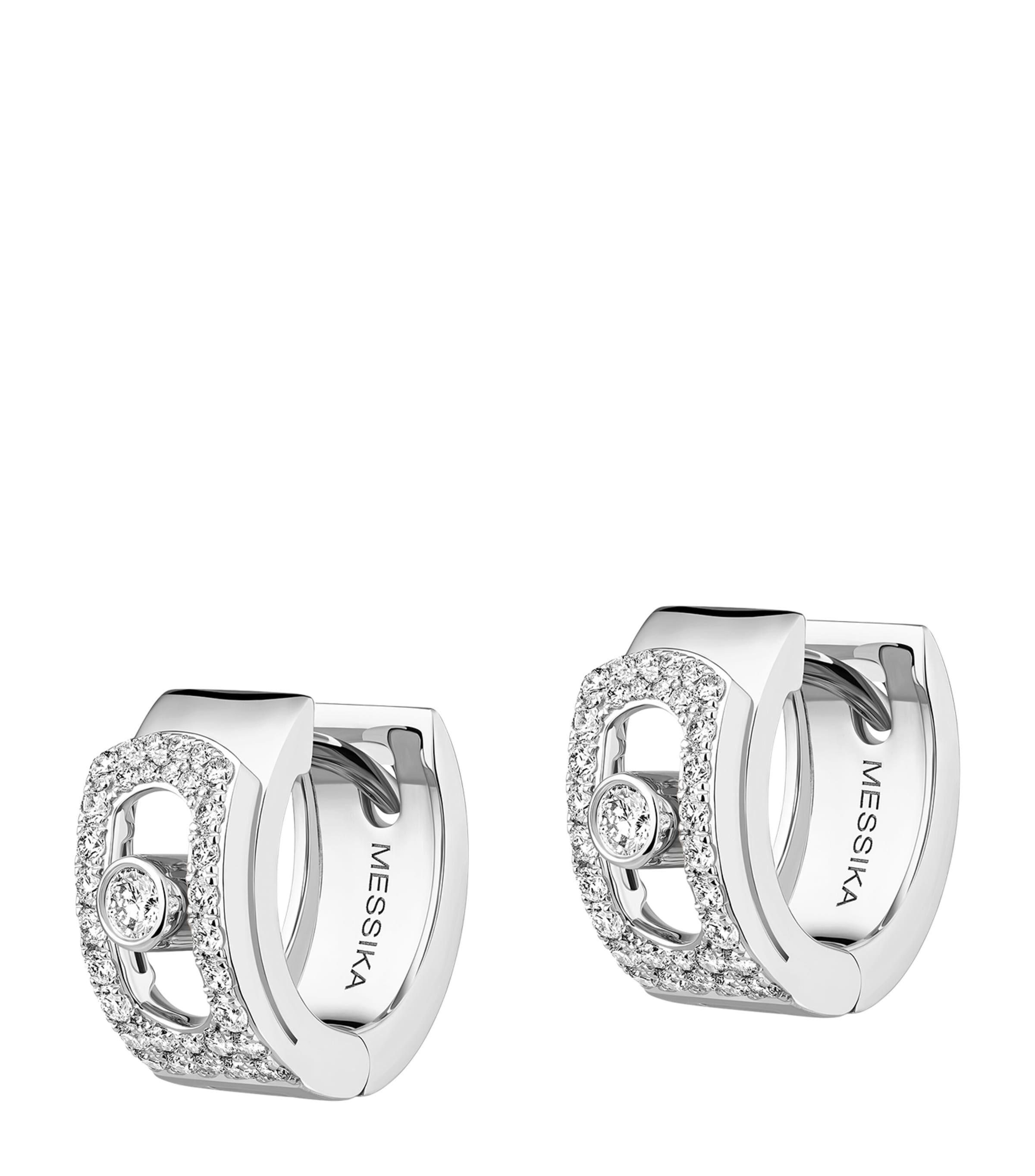 Messika Move Noa White Gold and Diamond Hoop Earrings White Gold