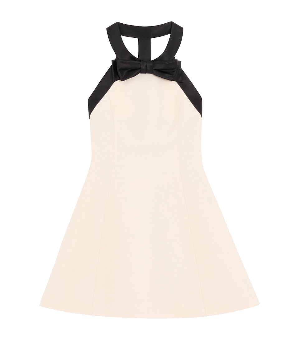 Valentino Womens Wool-Silk Crepe Halterneck Mini Dress