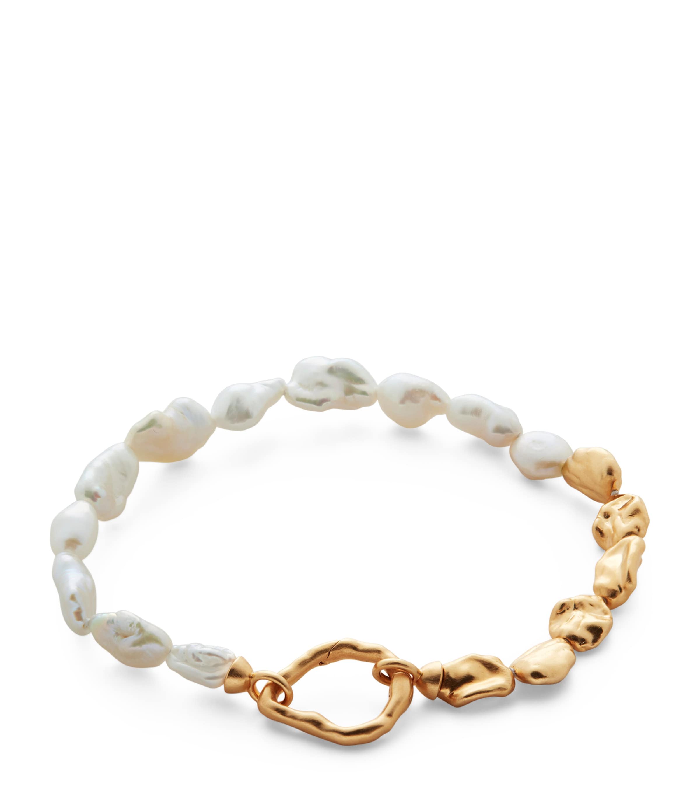 x Amy Powney Gold Vermeil and Pearl Keshi Bracelet
