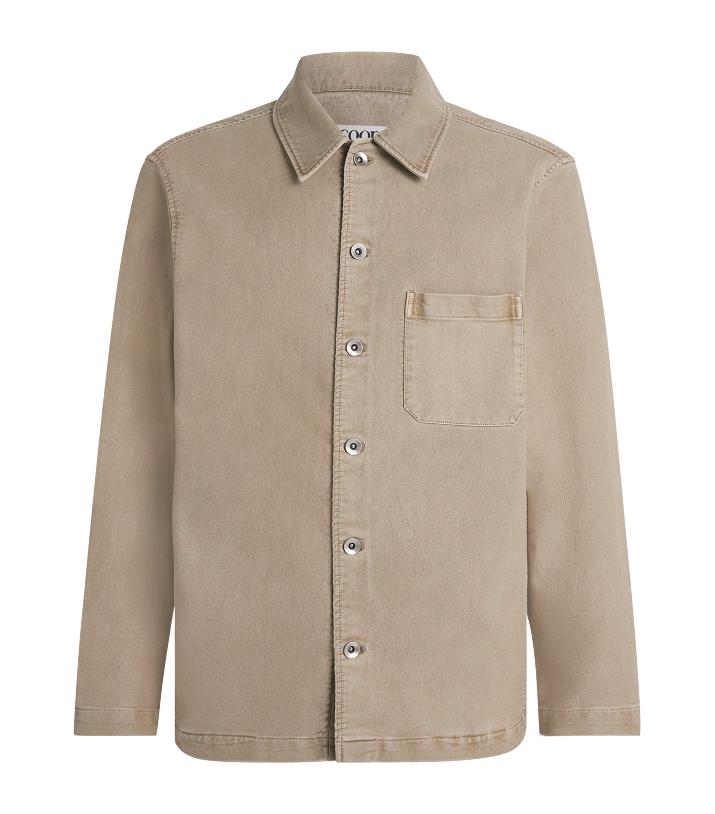 Coor Mens Garment-Dyed Rumberjack Overshirt Beige