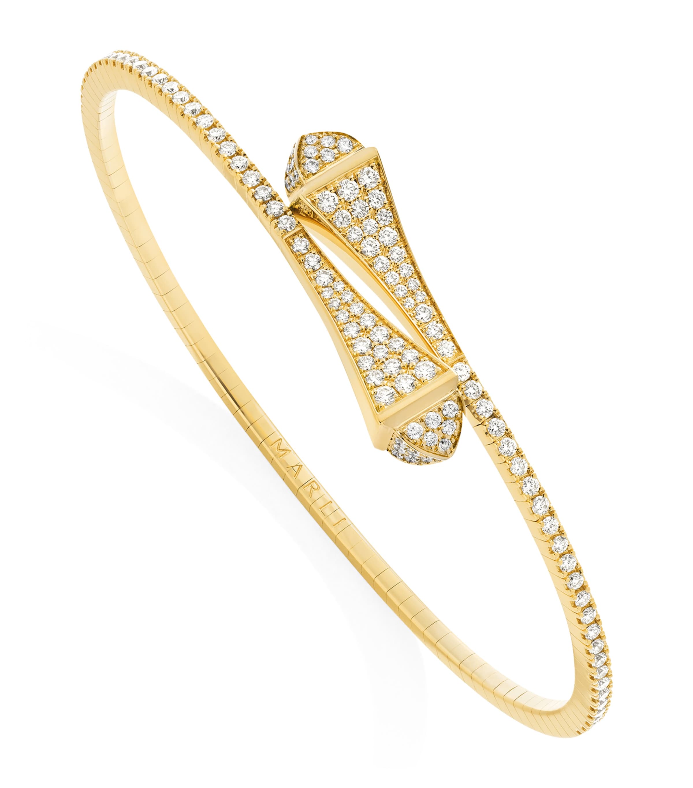 Midi Yellow Gold and Diamond Cleo Slip-On Bracelet