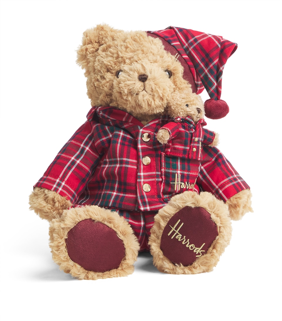 Harrods Tartan PJ Bear (25cm) Red