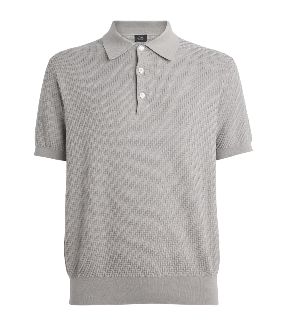 Cotton-Silk-Cashmere Woven Polo Shirt