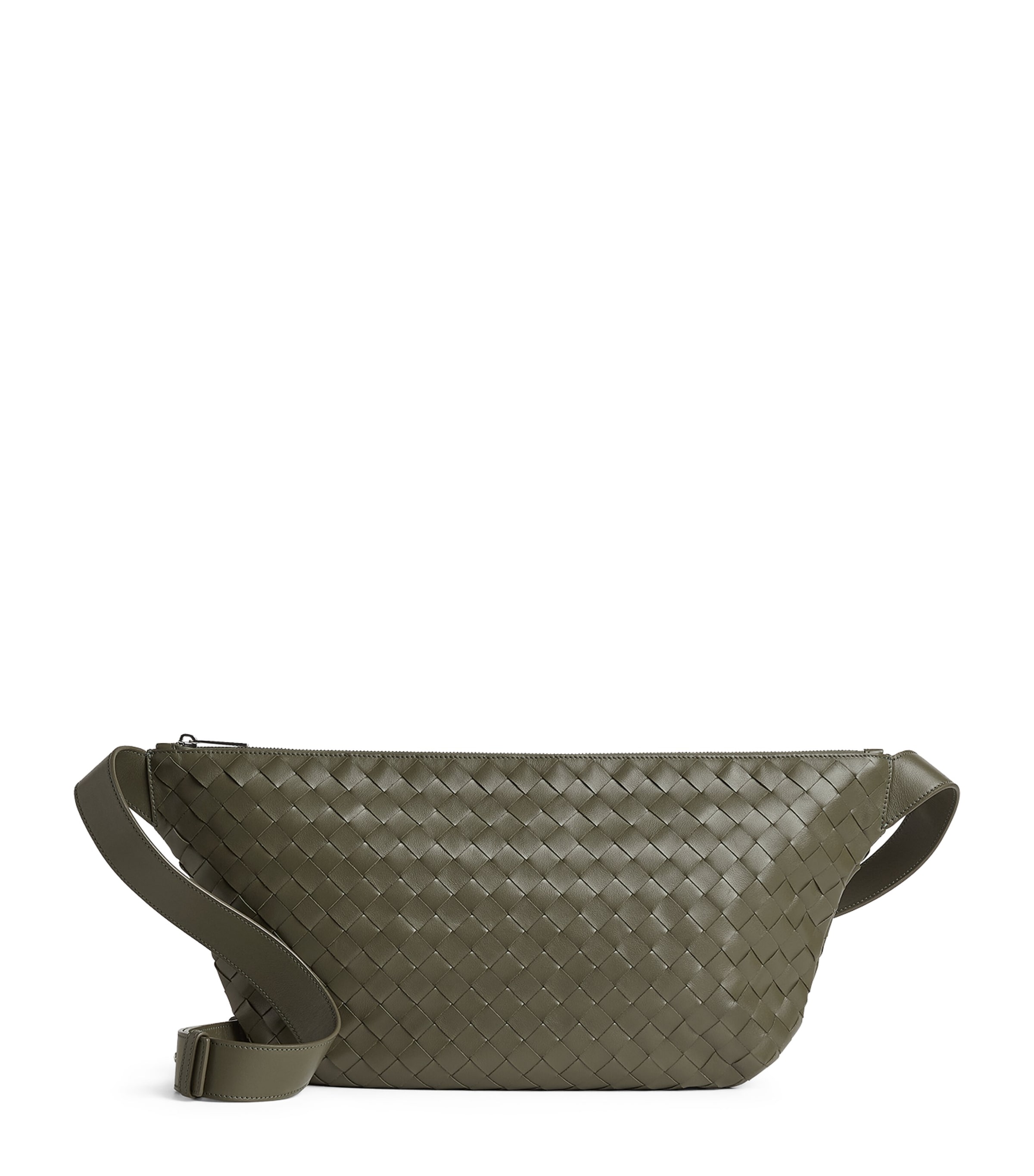 Leather Intrecciato Cross-Body Bag