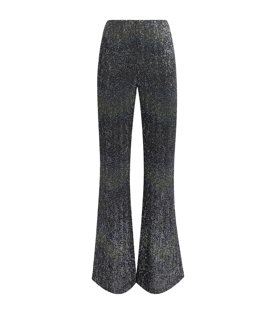 Missoni Womens Sequin Flared Trousers Bn,bl,yl