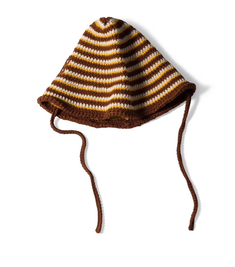 Miu Miu Crochet Stripe Hat Brown