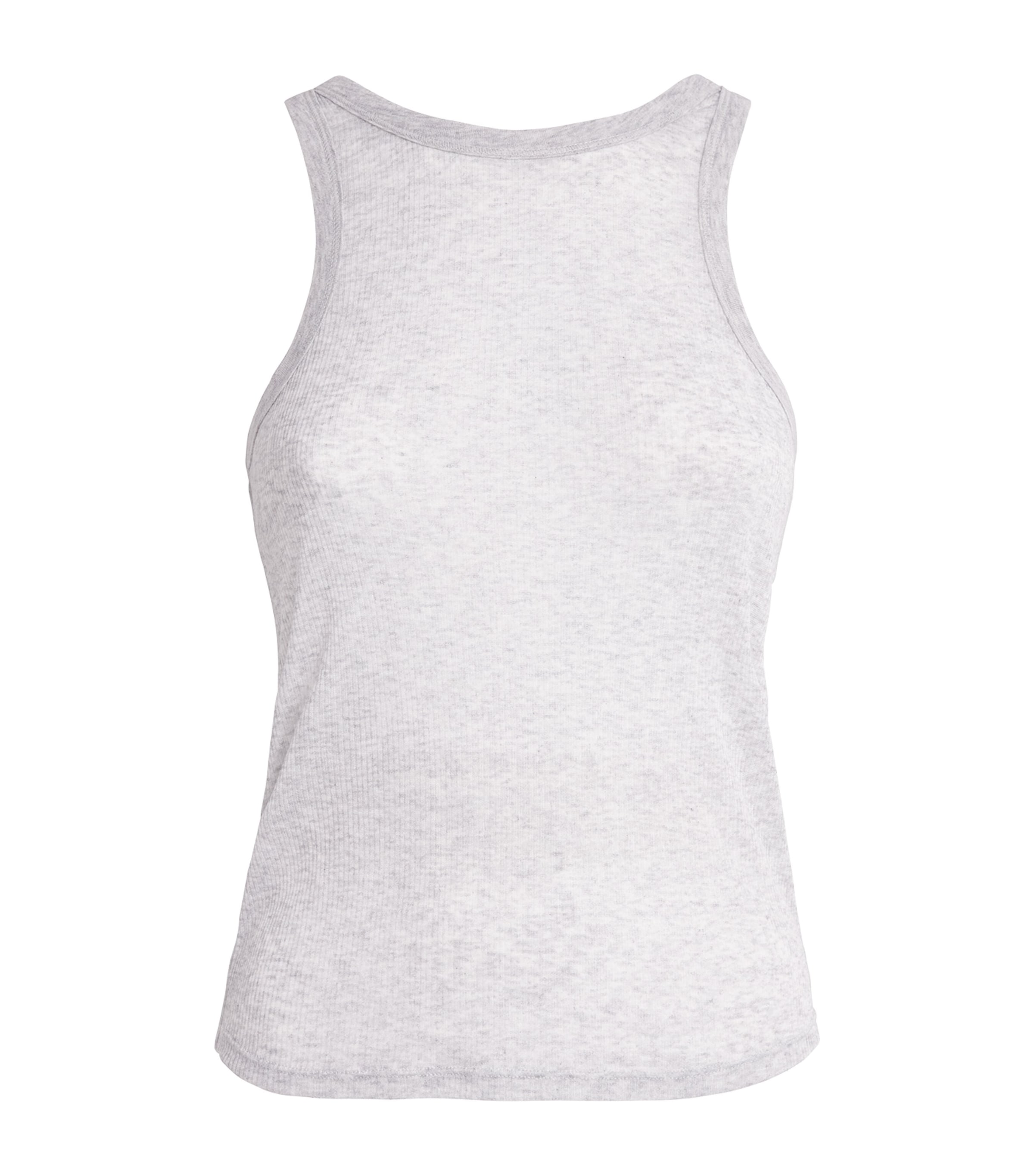Skims Womens Semi-Sheer Ribbed Tank Top Light Heather Grey
