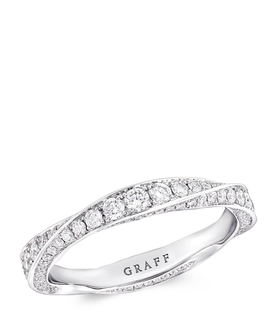 White Gold and Diamond Spiral Ring