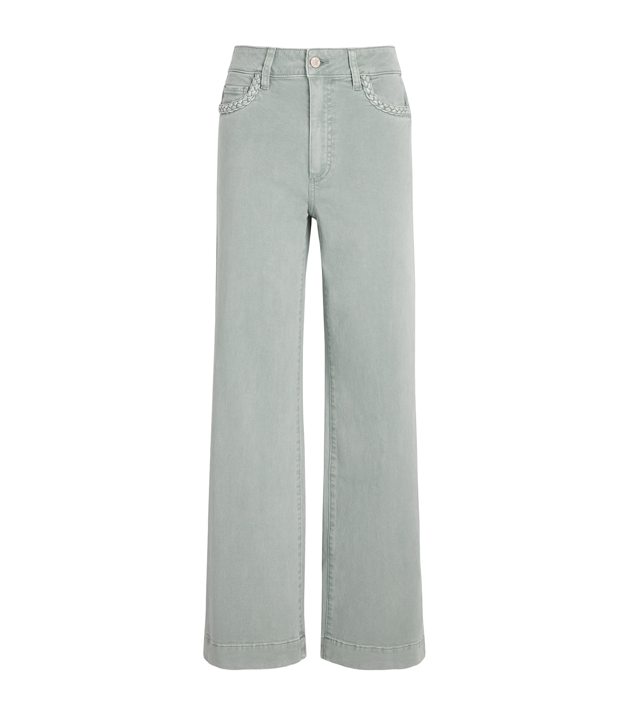 PAIGE Womens Anessa Wide-Leg Jeans Vintage Seaglass
