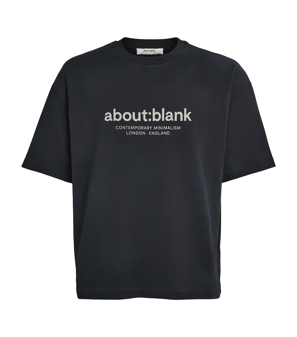about:blank Mens Cotton Logo Garcon T-Shirt Black