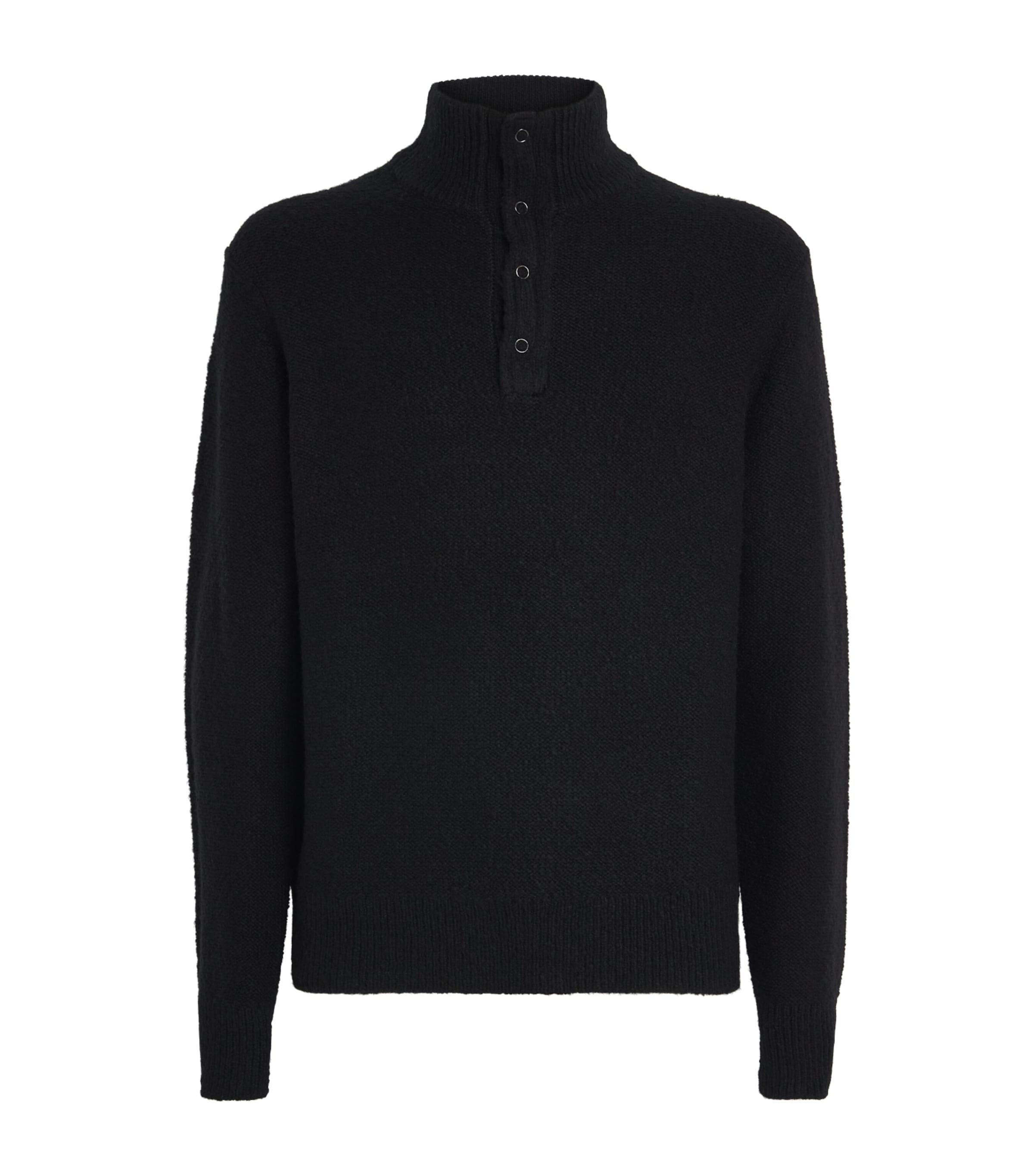 Wool-Blend Half-Placket Kotoni Sweater