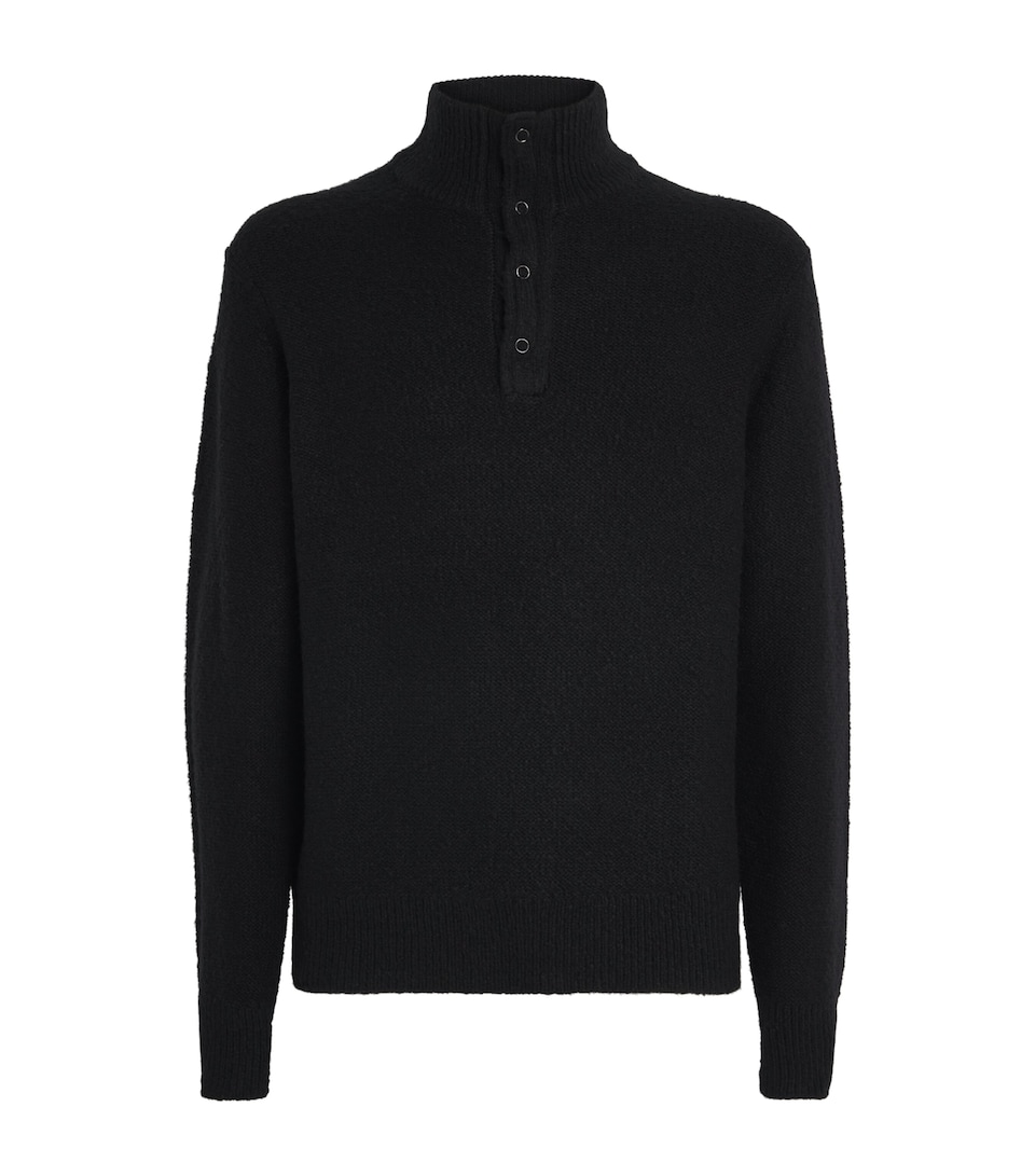 Wool-Blend Half-Placket Kotoni Sweater