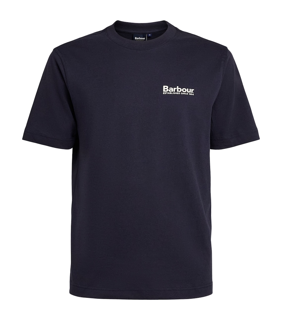 Barbour Mens Cotton Logo T-Shirt Dark Navy