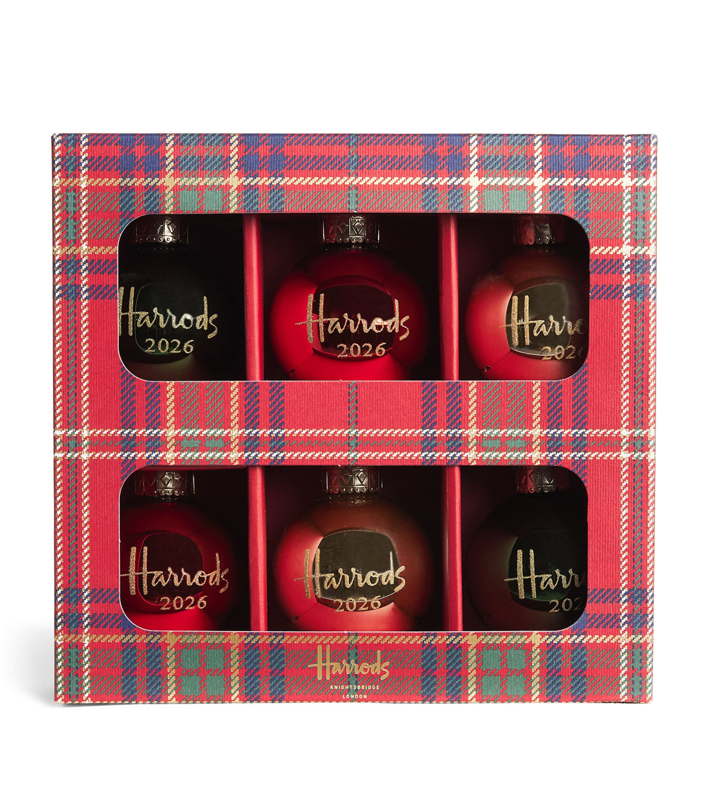 Harrods 2026 Year Bauble (Set of 6) Pink