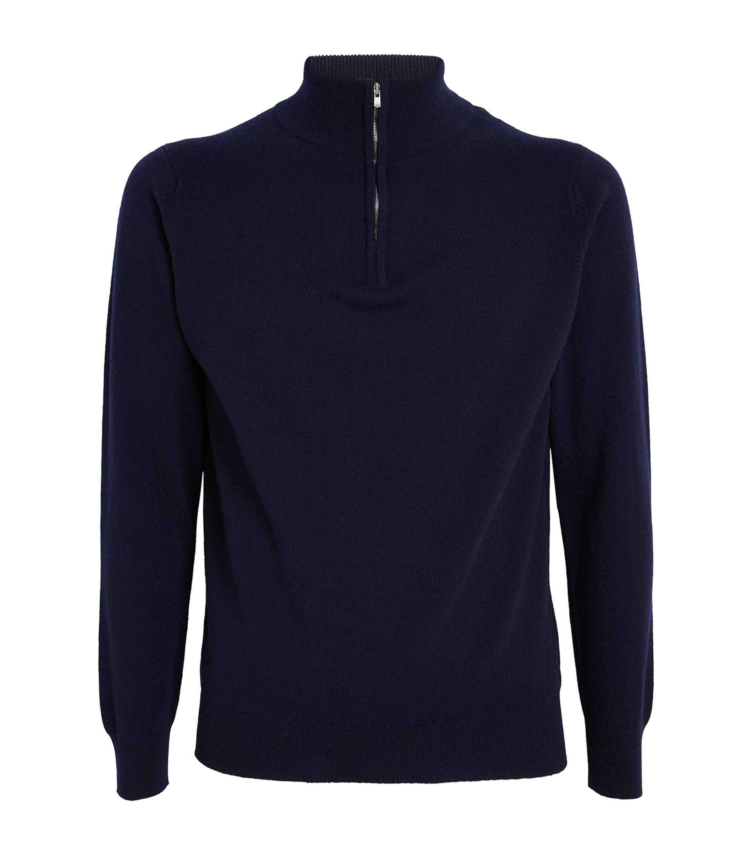 Harrods Mens Cashmere Zip-Up Sweater Navy