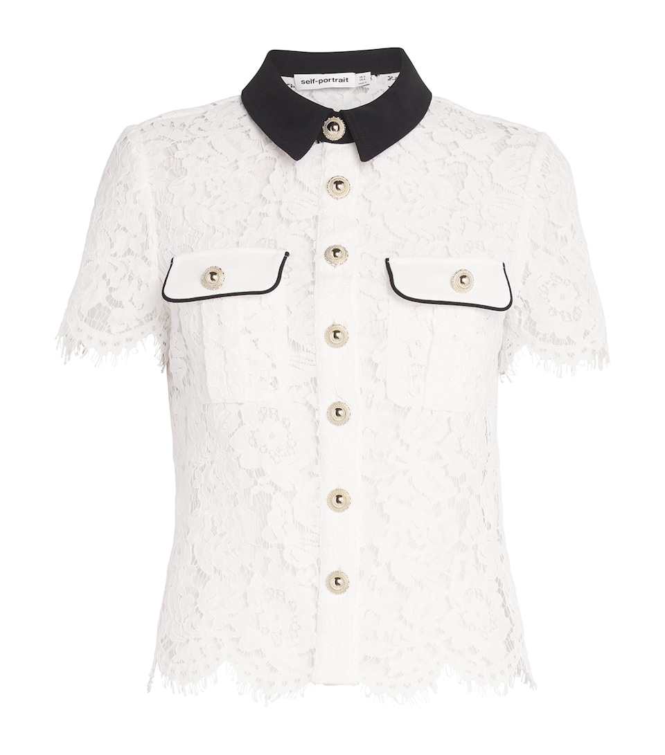Lace Contrast-Collar Shirt