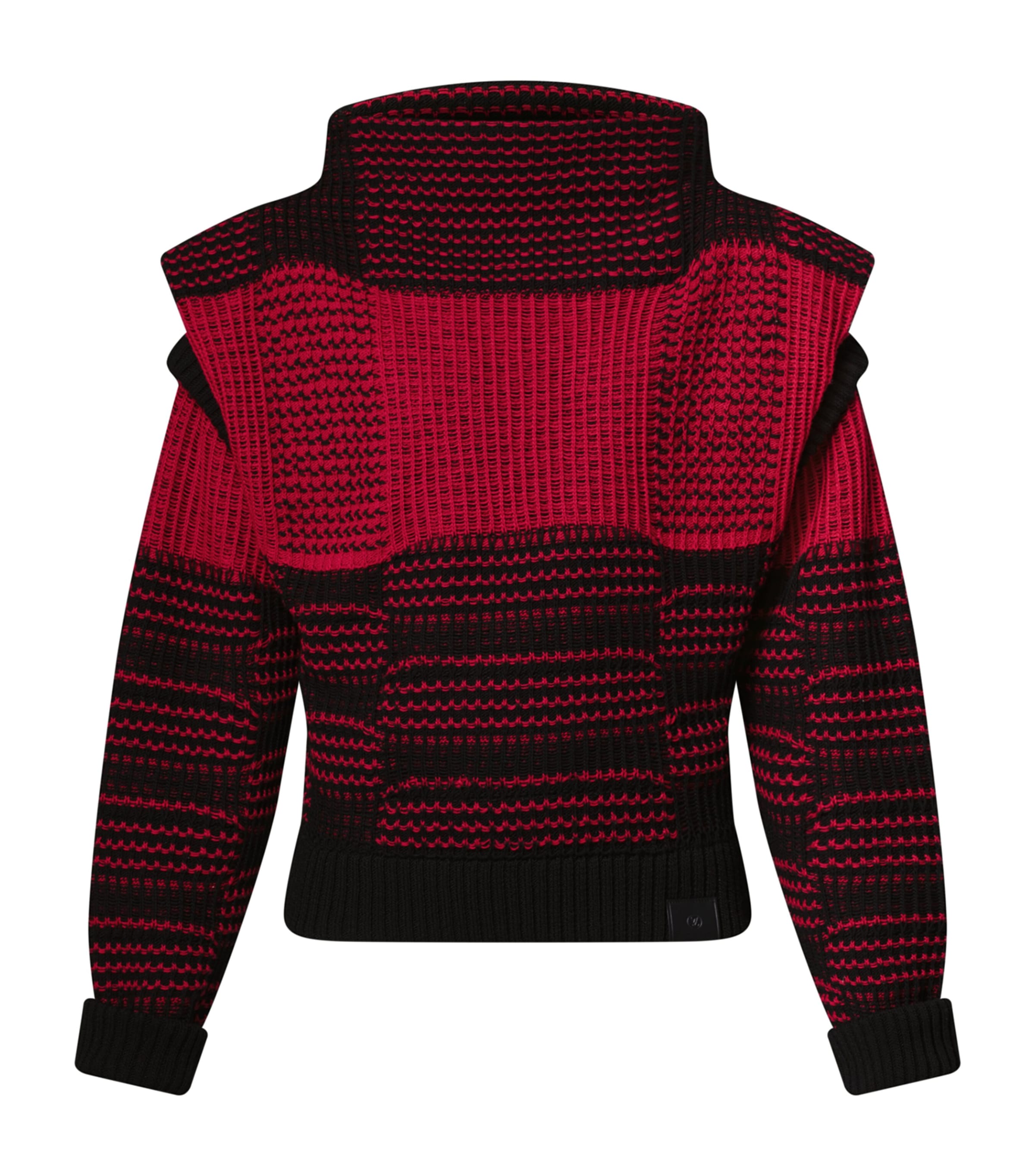 Wool-Cotton Check Sweater