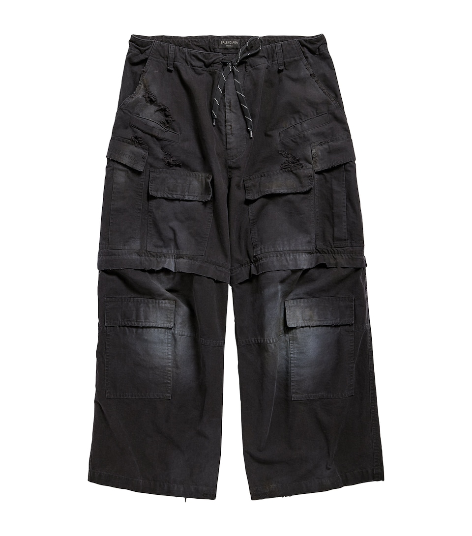 Balenciaga Mens Distressed Cargo Trousers