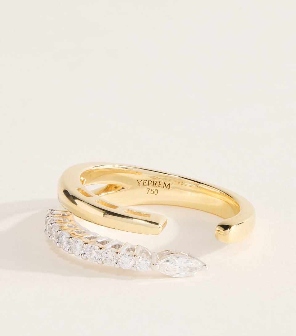 Yeprem Mixed Gold and Diamond Golden Strada Ring White & Yellow Gold