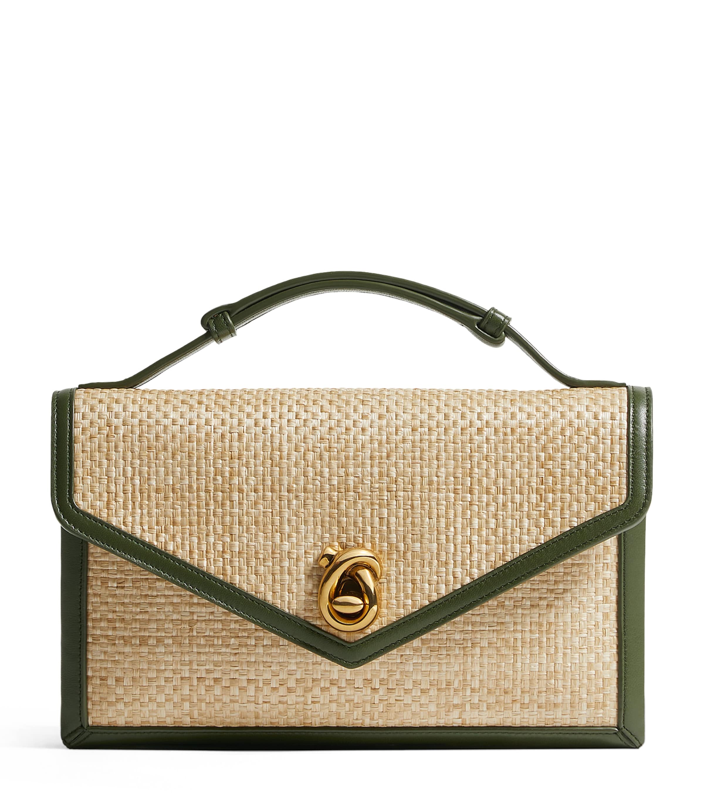 Bottega Veneta Raffia Knot Lock Shoulder Bag