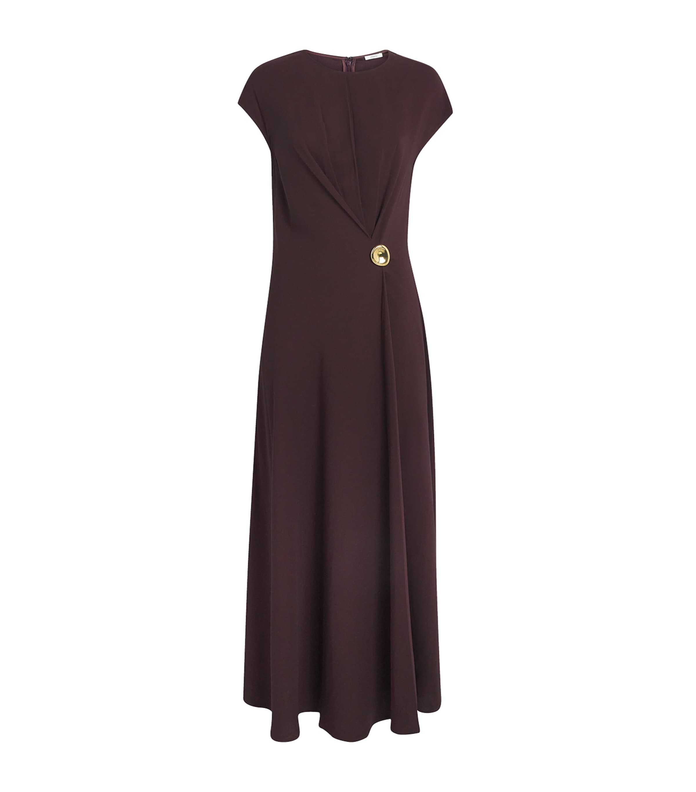Joseph Womens Crepe Taipan Maxi Dress Mahogany