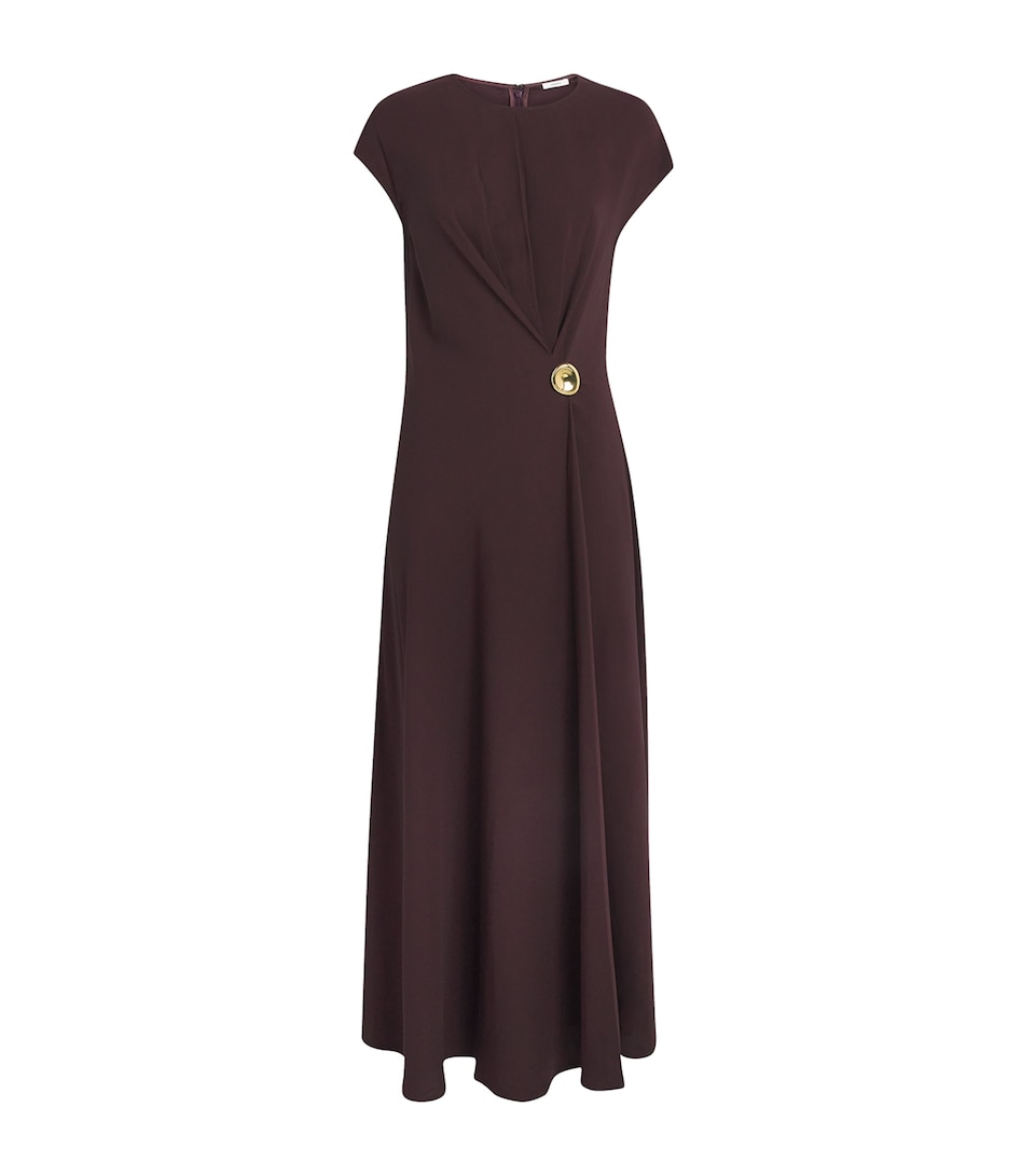 Joseph Womens Crepe Taipan Maxi Dress Mahogany