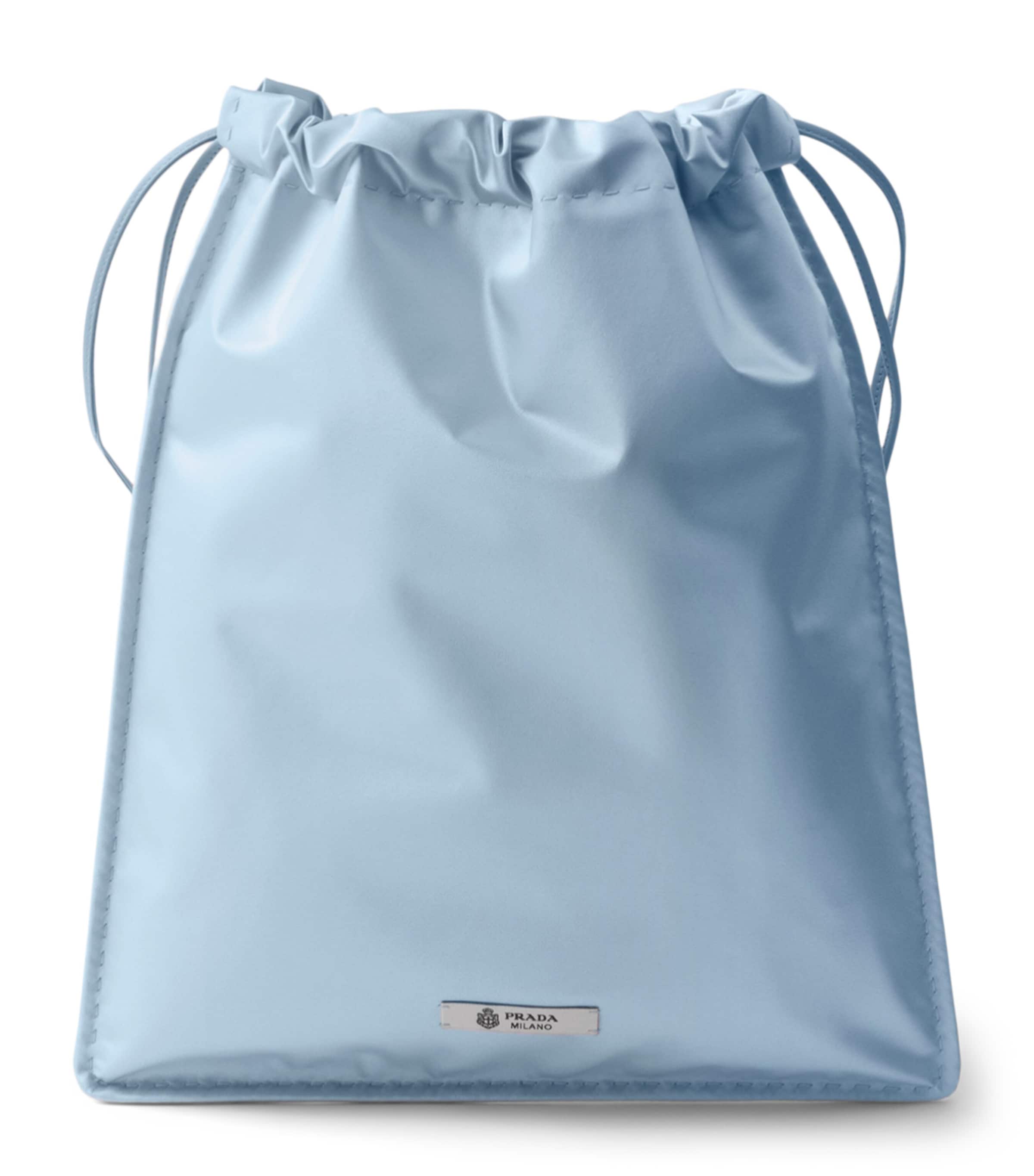 Prada Silk Duchesse Wish Pouch Light Blue