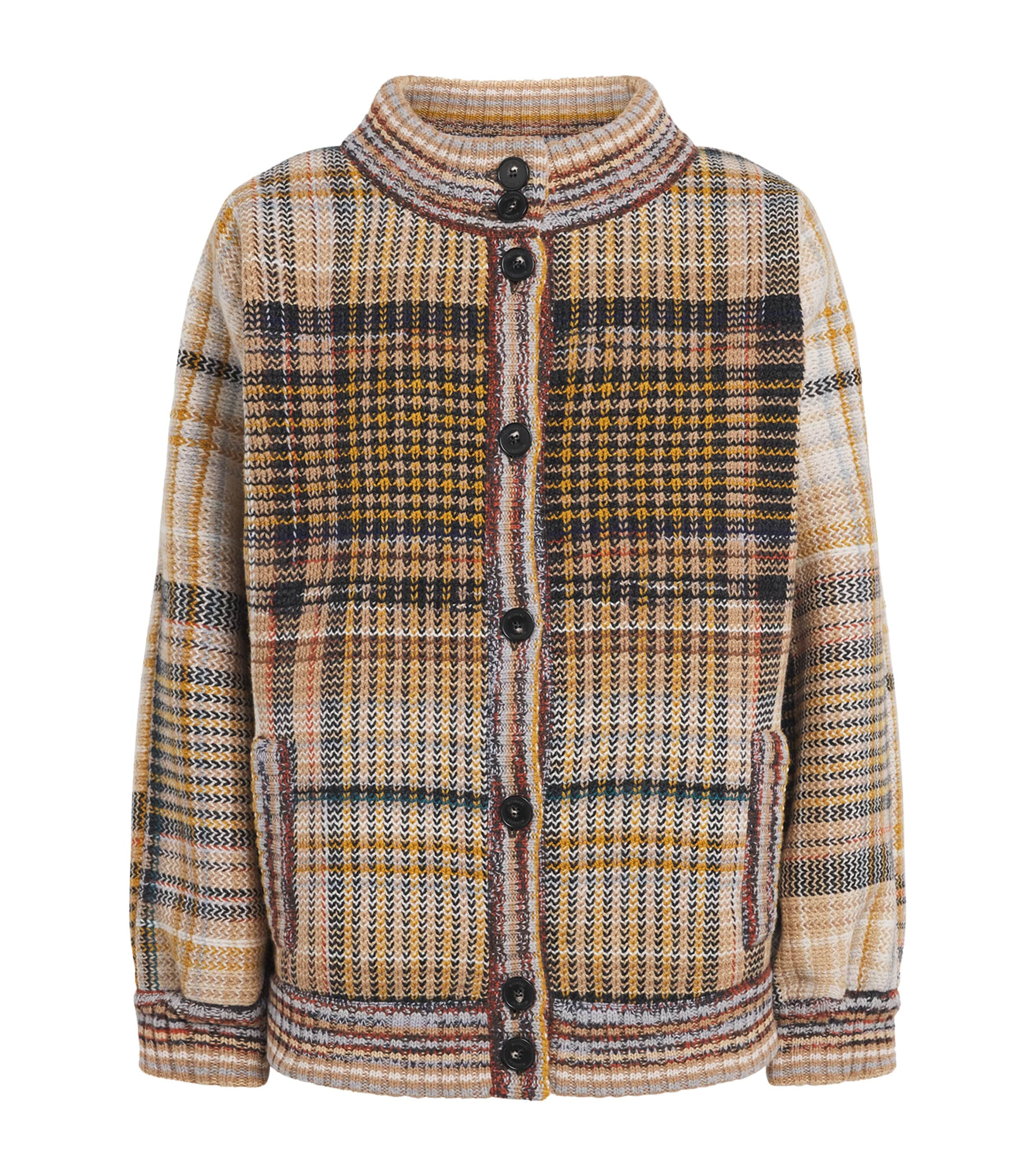 Missoni Womens Knitted Stripe Bomber Jacket Og,bk,bw