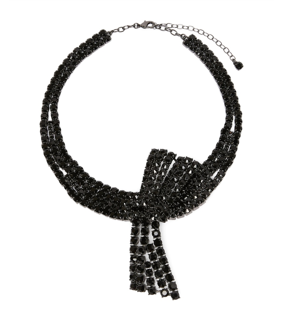 Marina Rinaldi Rhinestone-Embellished Butterfly Choker Black