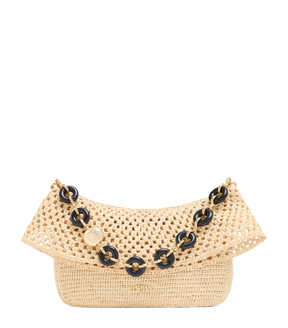 x Paula's Ibiza Medium Raffia Ola Shoulder Bag