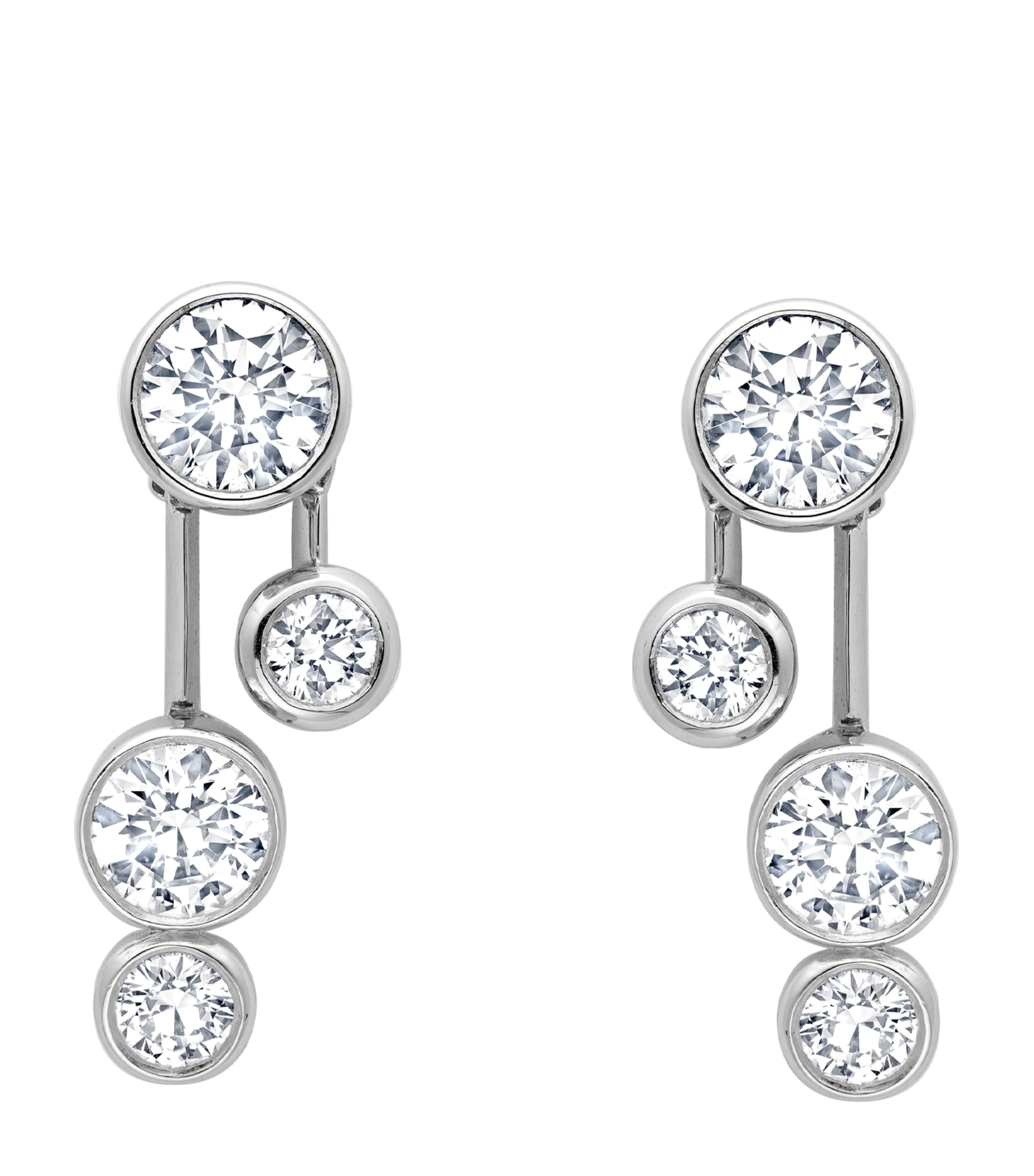 Boodles Platinum and Diamond Raindance Detachable Drop Earrings Platinum